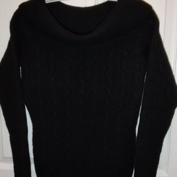 RALPH LAUREN BLACK LABEL CASHMERE SWEATER ROLL COLLAR BATEAU NECK SLIM FIT SZ M - Picture 1 of 11
